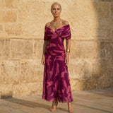 Celeste | Elegant Leaf-Print Dress
