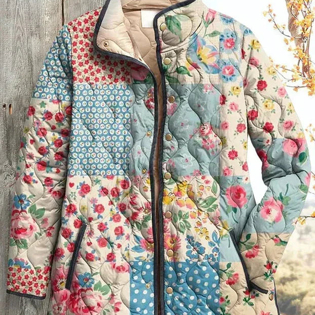 Karoline™ | Quilted Jacket in Floral Patchwork