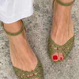 Isadora | Gold Woven Sandals