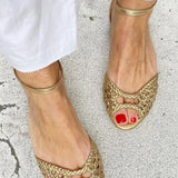 Isadora | Gold Woven Sandals