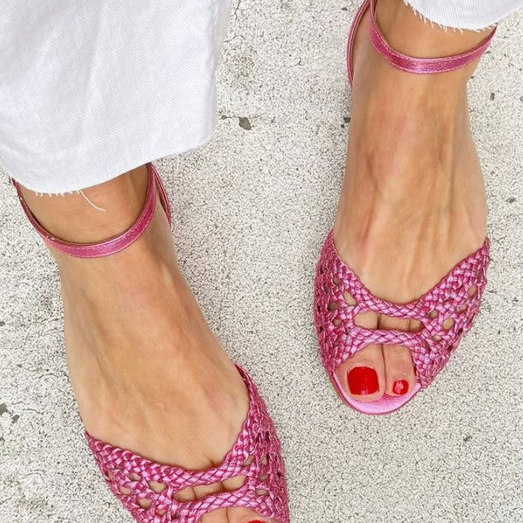 Isadora | Gold Woven Sandals