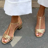 Allegra | Gold Sandals: Everyday Elegance