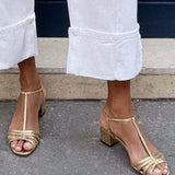 Allegra | Gold Sandals: Everyday Elegance