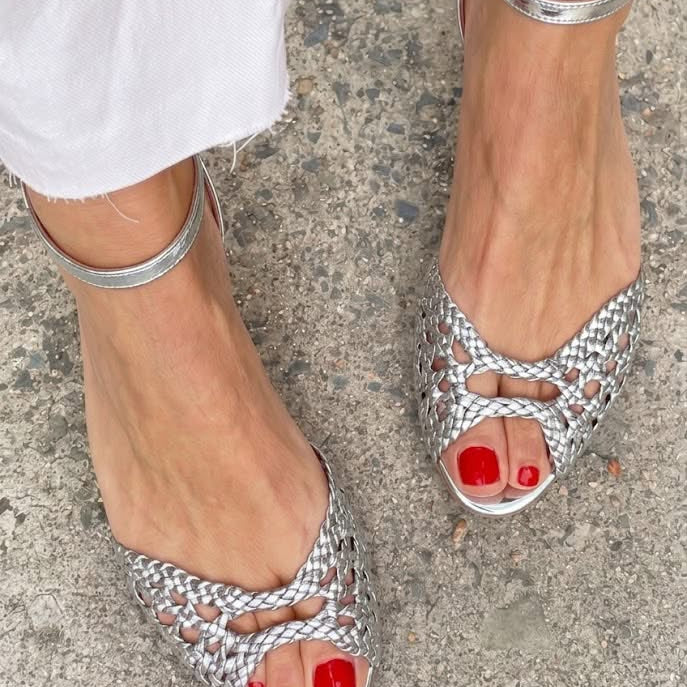 Isadora | Gold Woven Sandals