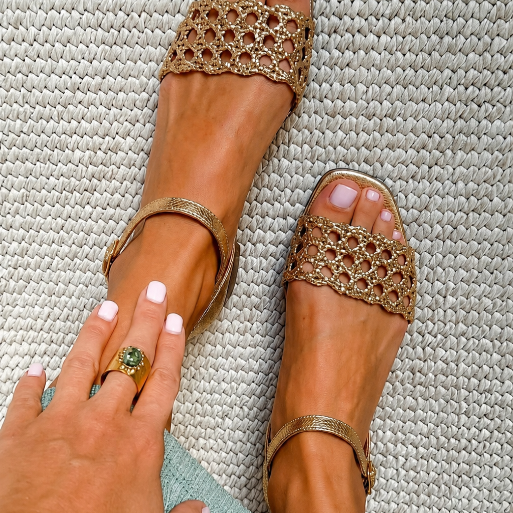Aurora | "Summer Enchantment" Gold Sandals
