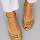 Isadora | Gold Woven Sandals