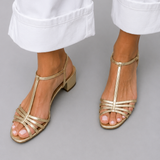 Allegra | Gold Sandals: Everyday Elegance