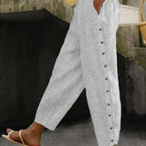 Linaya | Buttoned Striped Trousers