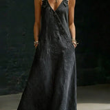 Gudrun - Long Button-Front Denim Robe