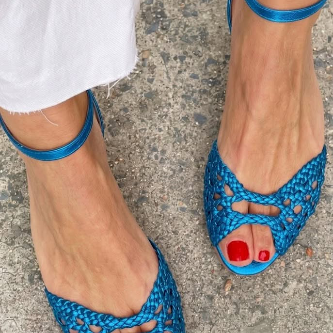 Isadora | Gold Woven Sandals